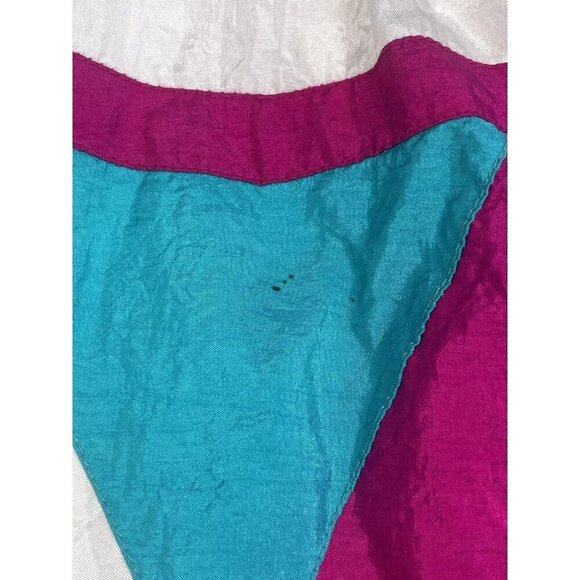 VTG 1980s BOLD SPIRIT Womens SMALL Jewel Tone Nylon Zip-Up Windbreaker JACKET - Picture 3 of 10